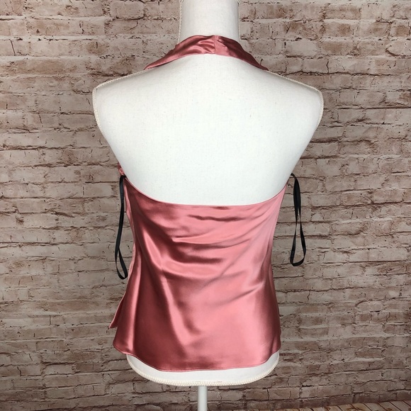 Laundry Size Small 100% Silk Halter Top Pink Embroidery NWT - Picture 8 of 9